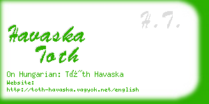 havaska toth business card